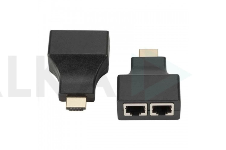 Переходник HDMI (папа) - 2 RJ45 (мама) Extender by cat-5e/6 cable