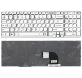 Клавиатура для ноутбука Sony Vaio SVE1511 белая, с рамкой