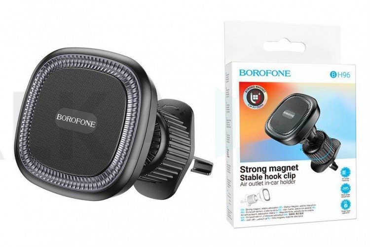 Держатель автомобильный для телефона BOROFONE BH96 NT Ice magnetic  в решетку воздуховода черный