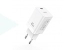 Сетевое зарядное устройство USB-C + кабель Lightning - Type-C XO CE10 PD 65W GaN White