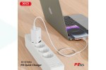 Сетевое зарядное устройство USB-C + кабель Lightning - Type-C XO CE10 PD 65W GaN White