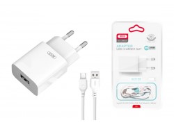 Сетевое зарядное устройство USB + кабель MicroUSB XO L99 2.4A White