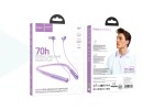 Наушники вакуумные беспроводные HOCO ES71 Platinum neck-mounted earphones headset Bluetooth (фиолетовый)