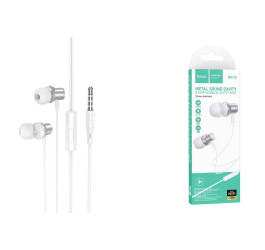 Наушники вакуумные проводные HOCO M110 Encourage metal universal earphones with mic (серебристый)