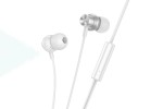 Наушники вакуумные проводные HOCO M110 Encourage metal universal earphones with mic (серебристый)