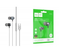 Наушники вакуумные проводные HOCO M122 Power metal universal digital earphones with microphone Type-C (серый)