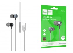 Наушники вакуумные проводные HOCO M122 Power metal universal digital earphones with microphone Type-C (серый)