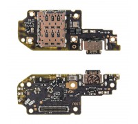 Шлейф для Xiaomi Poco X4 GT (22041216G) с разъемом зарядки + SIM (плата), org