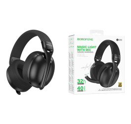 Наушники мониторные беспроводные BOROFONE BO30 Magic light Bluetooth (черный)