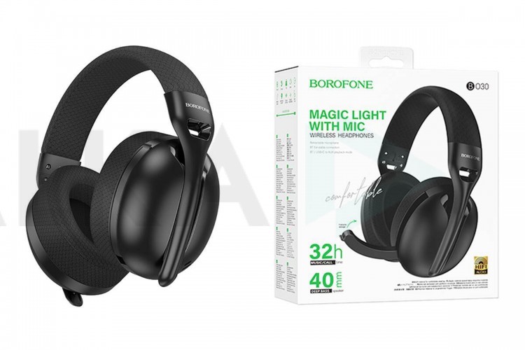 Наушники мониторные беспроводные BOROFONE BO30 Magic light Bluetooth (черный)