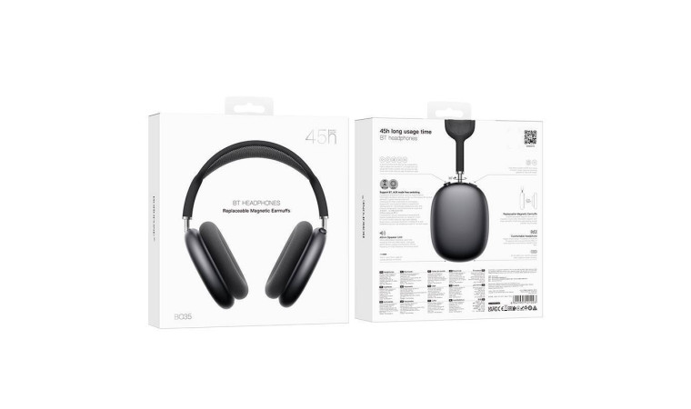 Наушники мониторные беспроводные BOROFONE BO35 Adorable Bluetooth (глубокий космос серый) Наушники мониторные беспроводные BOROFONE BO35 Adorable Bluetooth (глубокий космос серый)