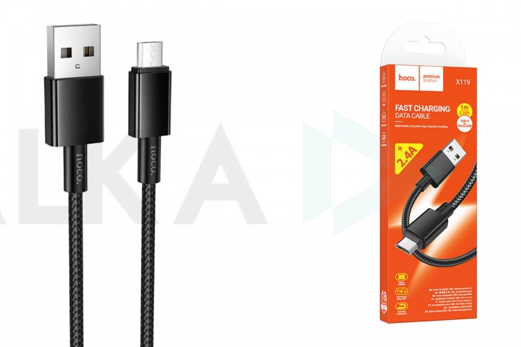 Кабель USB - MicroUSB HOCO X119 Energy (черный)
