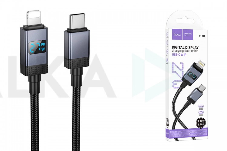 Кабель USB Type-C - Lightning HOCO X118 Generous PD27W (черный)