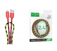Кабель USB - MicroUSB HOCO X116 Meridian (красный градиент)
