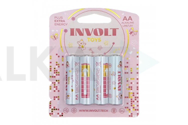 Батарейка алкалиновая INVOLT TOYS GIRL AA (LR6) 4B (цена за блистер 4 шт) PREMIUM