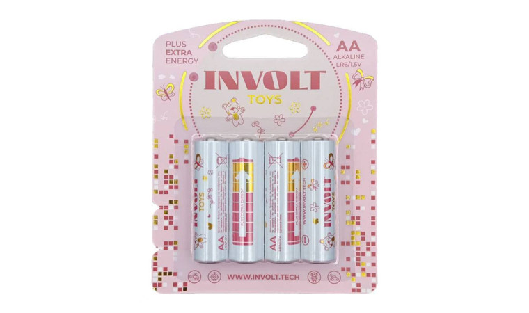 Батарейка алкалиновая INVOLT TOYS GIRL AA (LR6) 4B (цена за блистер 4 шт) PREMIUM