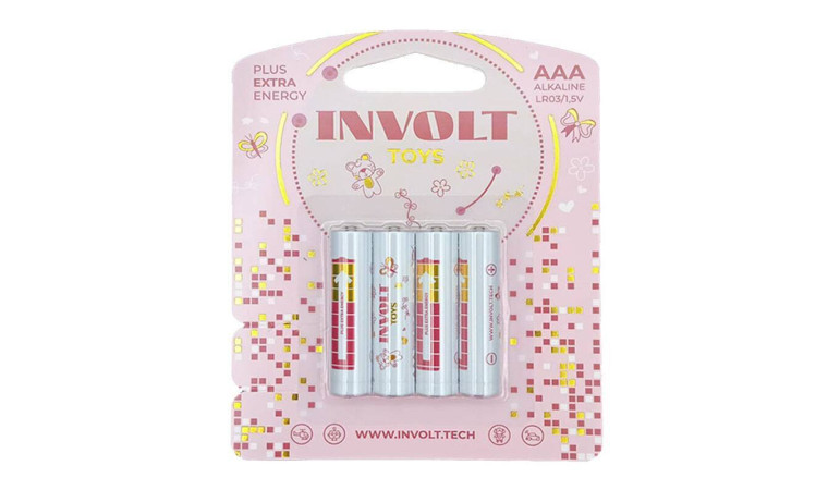 Батарейка алкалиновая INVOLT TOYS GIRL AAA (LR03) 4B (цена за блистер 4 шт) PREMIUM