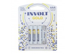 Батарейка алкалиновая INVOLT GOLD AAA (LR03) 4B (цена за блистер 4 шт) PREMIUM