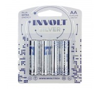 Батарейка алкалиновая INVOLT SILVER AA (LR6) 4B (цена за блистер 4 шт) PREMIUM