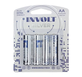 Батарейка алкалиновая INVOLT SILVER AA (LR6) 4B (цена за блистер 4 шт) PREMIUM