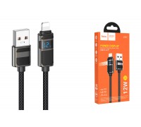 Кабель USB - Lightning HOCO U137 Line with display (черный) 1м