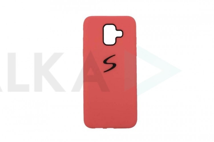 Чехол для Samsung A6 (2018) с логотипом (коралловый)