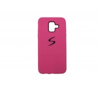 Чехол для Samsung A6 (2018) с логотипом (ярко-розовый)