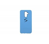 Чехол для Samsung A6 Plus (2018)  (голубой) с логотипом