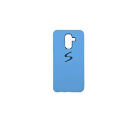 Чехол для Samsung A6 Plus (2018)  (голубой) с логотипом