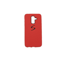 Чехол для Samsung A6 Plus (2018)  с логотипом (красный)