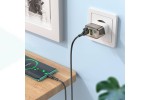 Сетевое зарядное устройство USB+USB-C + кабель Type-C-Type-C BOROFONE BA80A Powerful PD20W + QC3.0 (прозрачный)