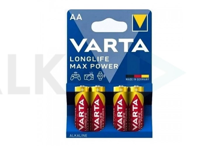 Батарейка алкалиновая VARTA LONGLIFE MAX POWER LR6 BL4 4/AA (блистер 4 штуки)