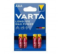 Батарейка алкалиновая VARTA LONGLIFE MAX POWER LR03 AAA 4BL (блистер 4 штуки)