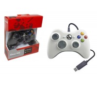 Геймпад проводной для X-BOX 360 белый (упаковка красная, картон)