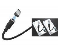 Кабель USB - USB Type-C EZRA DC39, 3A (черный) 1.2м (магнитный, в оплетке)