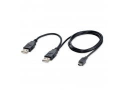 Кабель USB2.0 Type-A (папа) - Type-B Mini (папа) + доп. питание 0,3 м