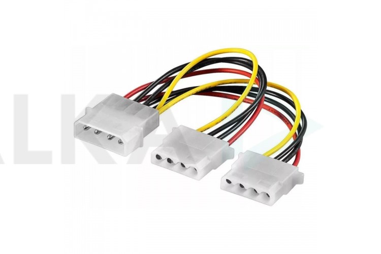 Кабель разветвитель для блока питания Molex (мама) - 2 Molex (папа)