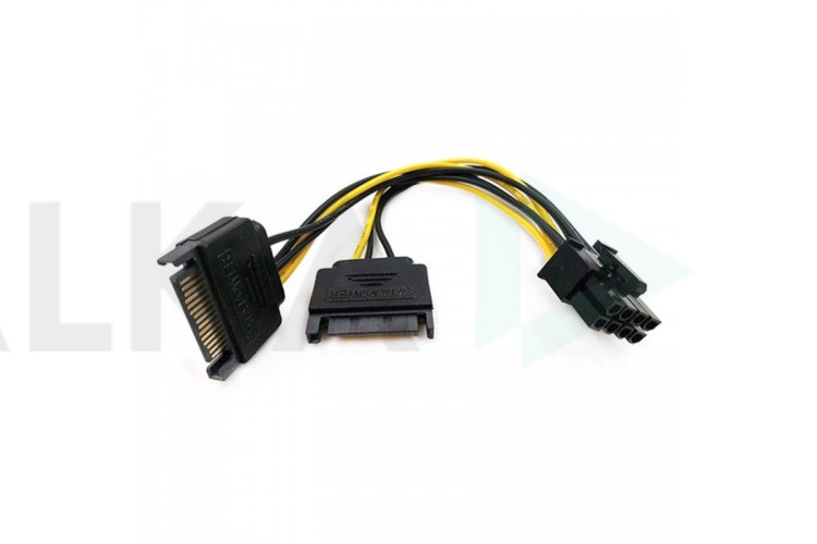 Кабель для блока питания 2 х SATA Power (папа) - PCI-E (папа) 8pin