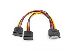 Кабель для блока питания SATA Power (папа) - 2 x SATA Power (мама)