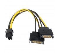 Кабель для блока питания 2 х SATA Power (папа) - PCI-E (папа) 6pin