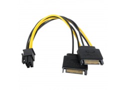 Кабель для блока питания 2 х SATA Power (папа) - PCI-E (папа) 6pin