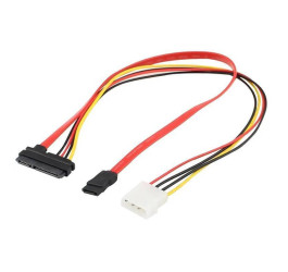 Кабель для накопителя SATA+Molex (мама) - SATA+SATA Power (мама)