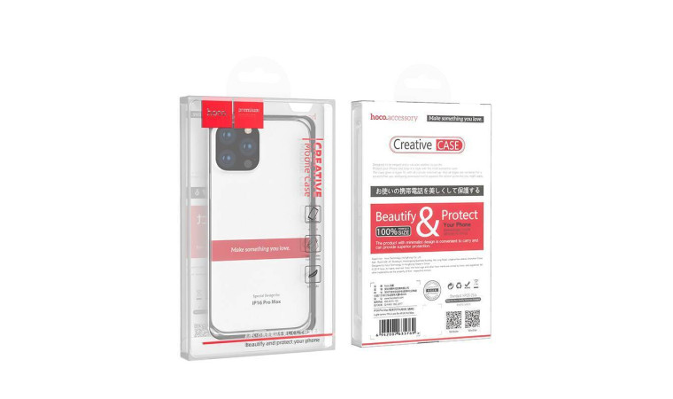 Чехол для телефона iPhone 16 Pro Max HOCO Light series TPU case тонкий (прозрачный) Чехол для телефона iPhone 16 Pro Max HOCO Light series TPU case тонкий (прозрачный)