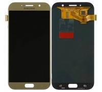 Дисплей для Samsung A720F Galaxy A7 (2017) в сборе с тачскрином (золото), TFT (яркость регулируется)