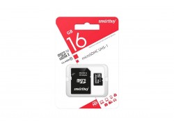 Карта памяти microSDHC Smartbuy 16 GB (class 10) с адаптером (SB16GBSDCL10-01LE)