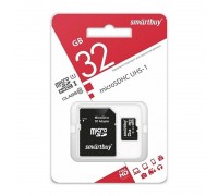 Карта памяти microSDHC Smartbuy 32 GB (class 10) с адаптером (SB32GBSDCL10-01LE)