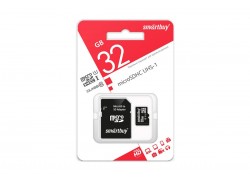 Карта памяти microSDHC Smartbuy 32 GB UHS-I (сlass 10) с адаптером (SB32GBSDCL10-01)