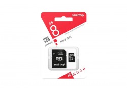 Карта памяти microSDHC Smartbuy 8 GB (class 4) с адаптером (SB8GBSDCL4-01)