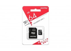 Карта памяти microSDXC Smartbuy 64 GB UHS-1 (сlass 10) с адаптером (SB64GBSDCL10-01)