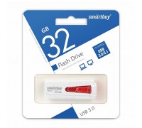 Флешка USB 3.0 Smartbuy 32GB IRON White/Red, LED индикатор (SB32GBIR-W3)